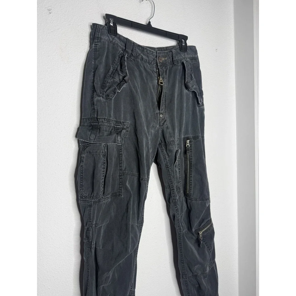 Vintage Polo Ralph Lauren Military Cargo Pants Mens  Charcoal Black Size 34 Flaw